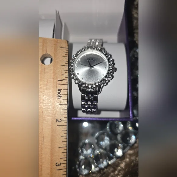 Bob Mackie Silver Mens And Womens Watch Set